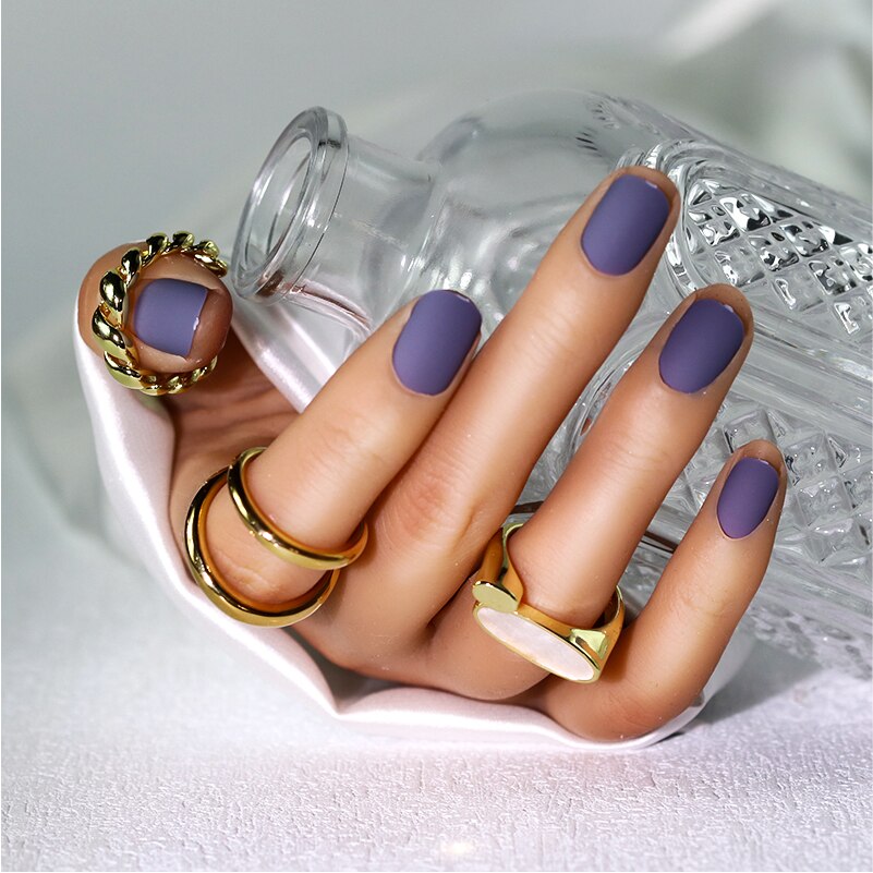 Navolution 24Pcs/Set DIY Manicure Wearable Fake Nails press on Detachable Finished Fingernails Ballet Square Head Almond Short