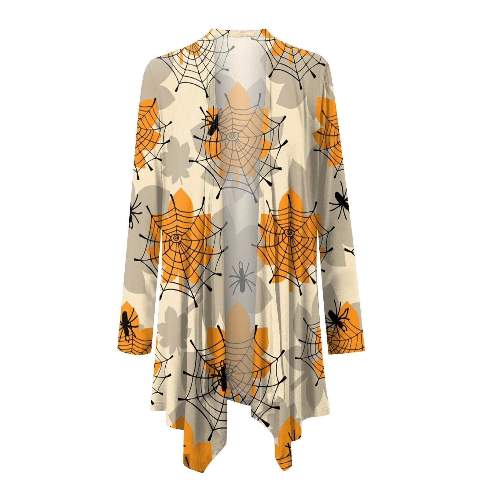 Halloween Printed Cardigan Women Casual Ghost Cat Cartoon Festival Fashion Long Sleeve Casual Cardigan Jacket Coat Top Jersey