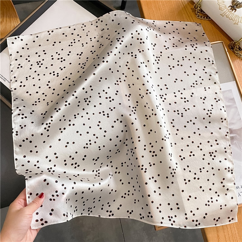 Classice 100% Silk Square Scarf Women Print Stripe Hair Band Wrist Foulard England Style Neckerchief Bandana Echarpe FZ192-1