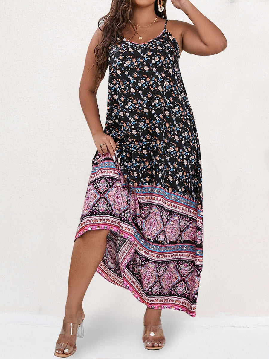 Finjani Women's Dress Plus Size Cami Dresses Summer Backless Maxi Dress Floral Print Formal Party Dresses 2023