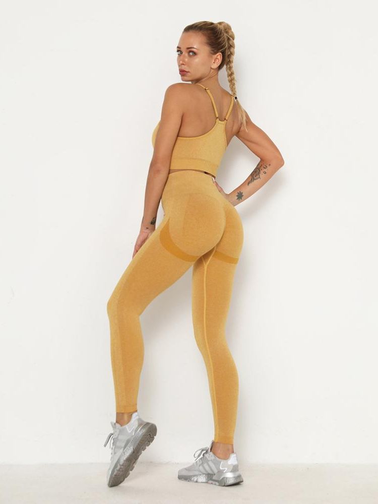 Women's Sets Skinny Tracksuit Breathable Bra Long Sleeve Top Seamless Outfits High Waist Push Up Leggings Gym Clothes Sport Suit