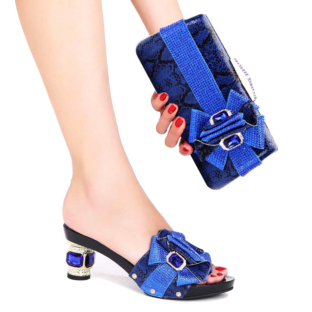 Italian Design Shoes Matching Bag Set Flip Flops Women Slides African Ladies Pumps For Dress
