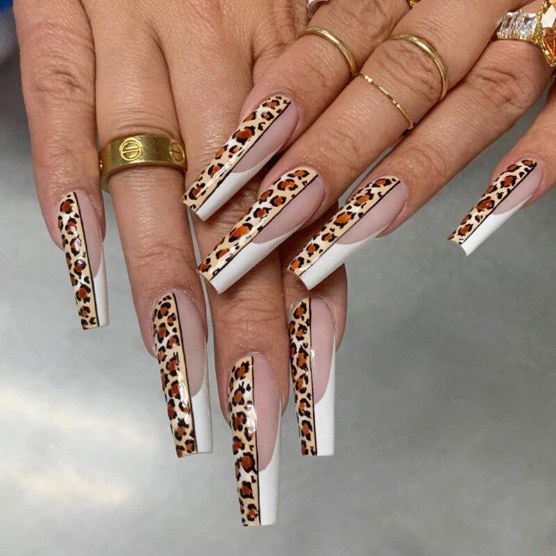 Fake Nails Heart Pattern Full Cover Fake Nails DIY Glue Press On Nails Nail Supplies For Professionals