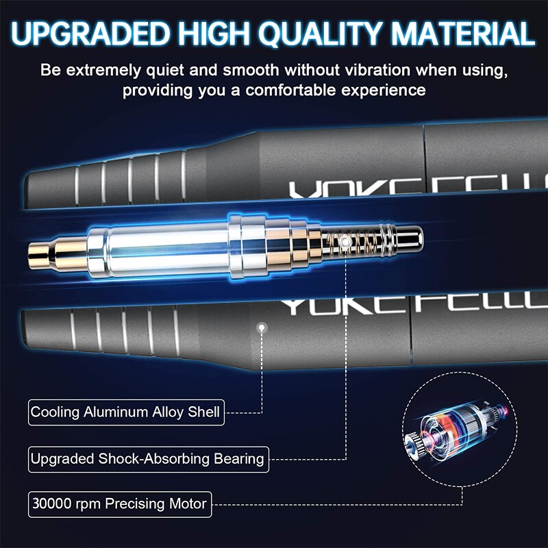 Electric Nail Drill 30000RPM Professional Electric Nail File Kit for Acrylic Gel Nails Manicure Pedicure Home Use