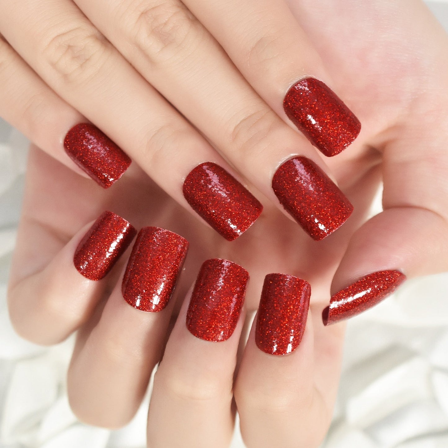 Glossy Gradient Rainbow Ombre French Press on Nails Almond Fake Nails Stiletto Oval Pointed Manicure False Nails Finger Tips
