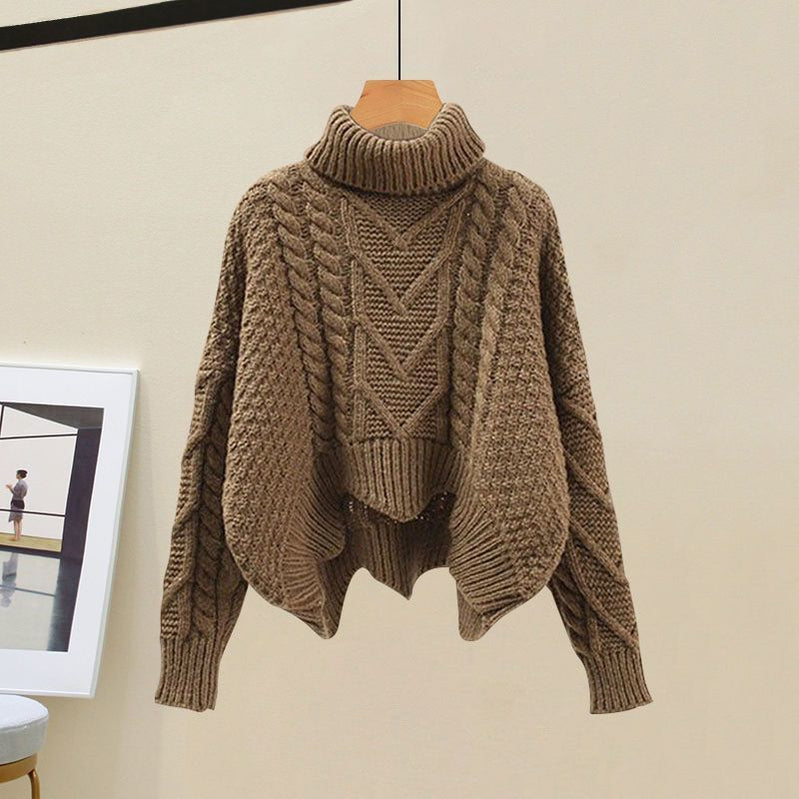 Women's Spring Autumn Single/outfits New Age Reducing Slim Covering Sweater with Waist Wrapped Dress Two Piece Set Only Sweater-01