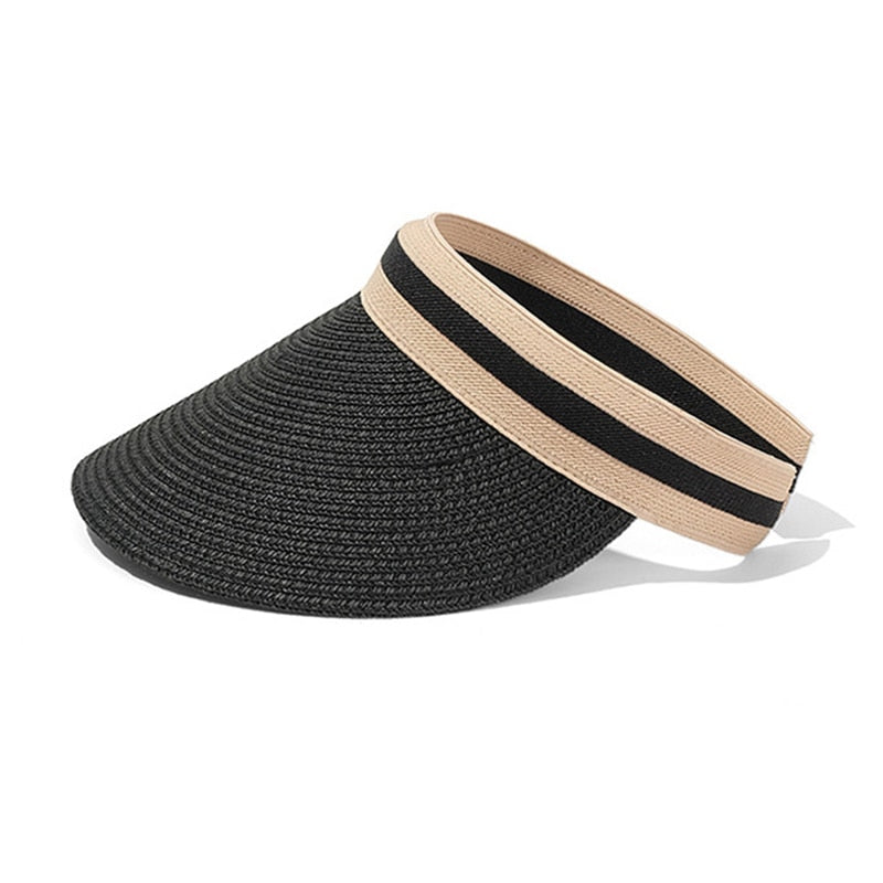 Summer Empty Top Sun Hat - Female Outdoor Visor Cap Casual Shade Hat Straw Wide Large Brim Beach Sunhat Lady Style 4