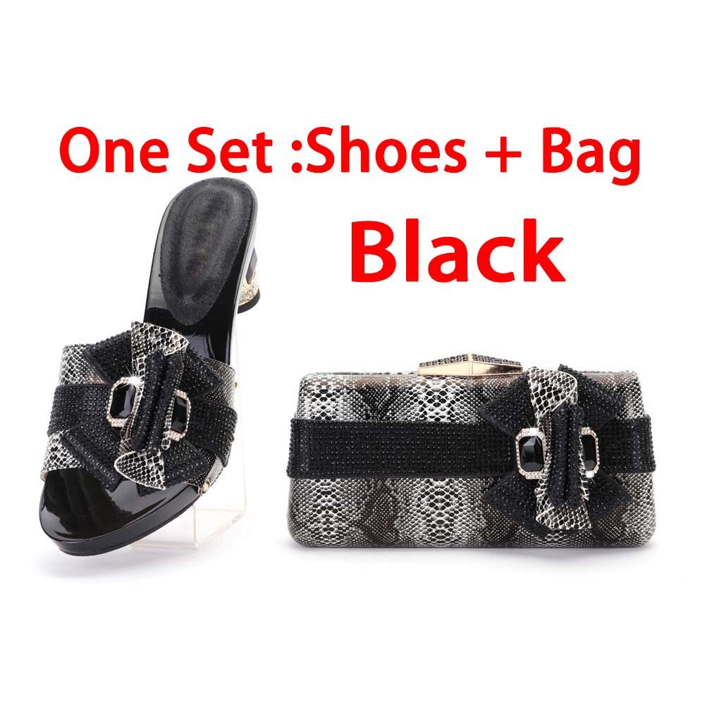 Italian Design Shoes Matching Bag Set Flip Flops Women Slides African Ladies Pumps For Dress shoes and bags 2