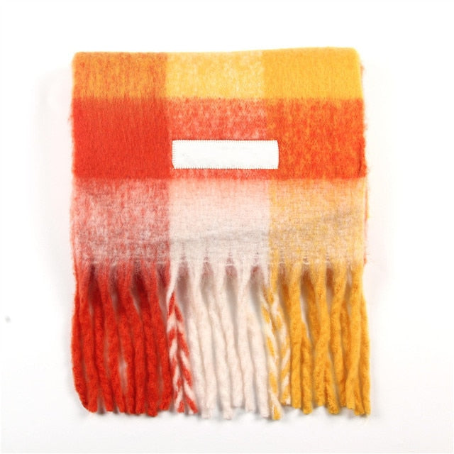 New Scarf Autumn and Winter Multicolor Thickened Plaid Scarf The Same Length Warm Shawl For Men and Women Scarves