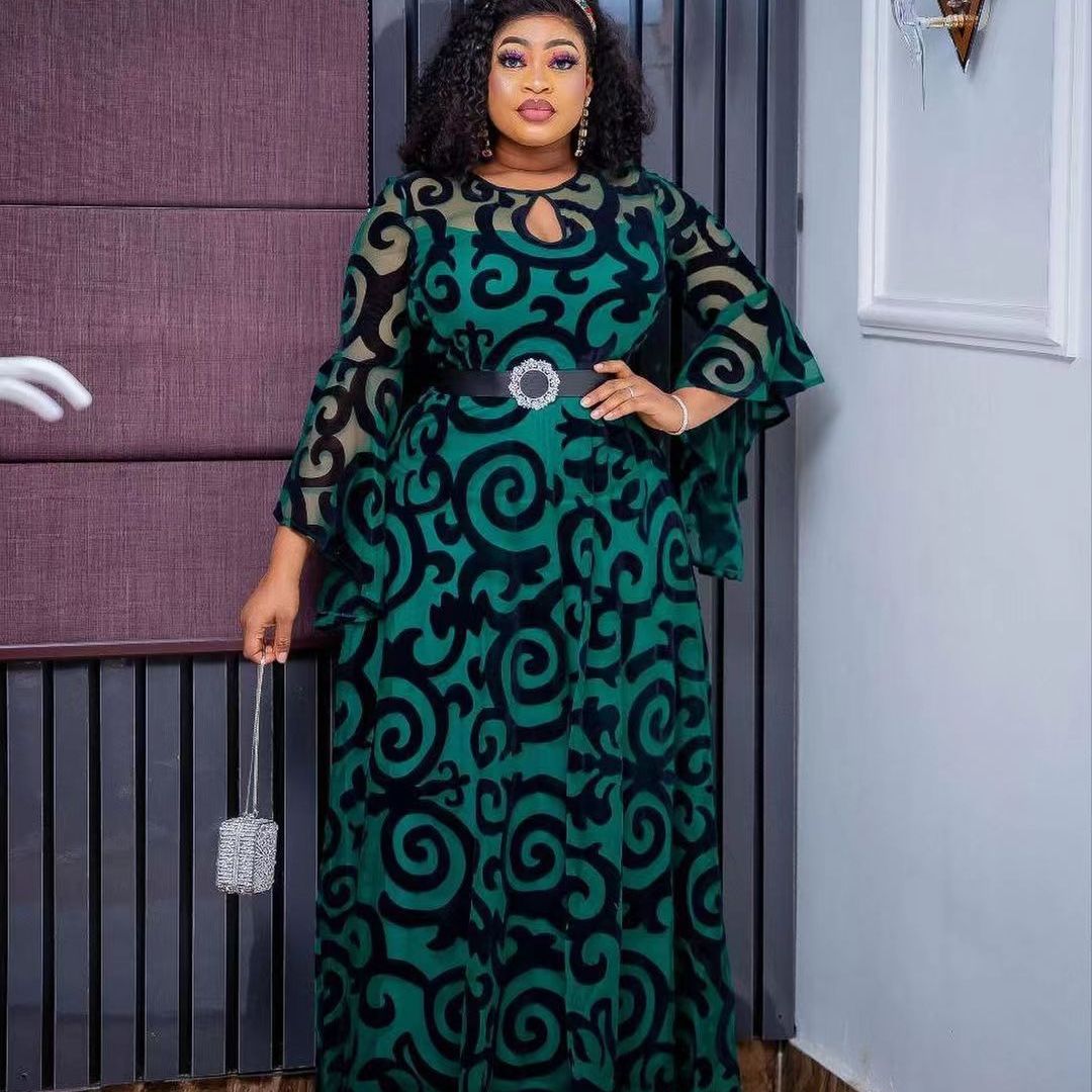 Plus Size African Party Dresses for Women 2023 New Fashion Dashiki Ankara Wedding Gowns Elegant Turkey Muslim Chiffon Maxi Dress