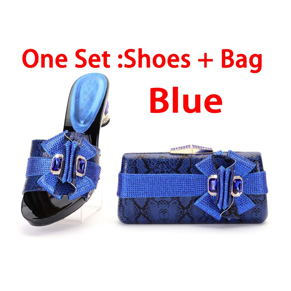 Italian Design Shoes Matching Bag Set Flip Flops Women Slides African Ladies Pumps For Dress shoes and bags 3