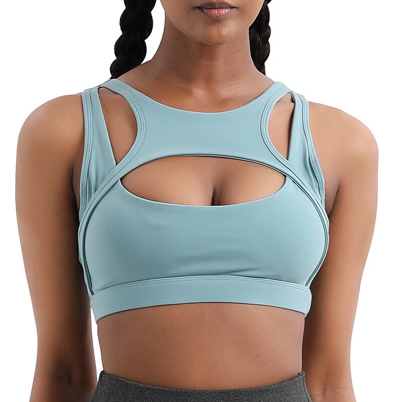 Workout Top Nylon Breathable Gym Sportswear Vest For Women Sports Fitness Female Underwear Sport running Bra Sexy Tops