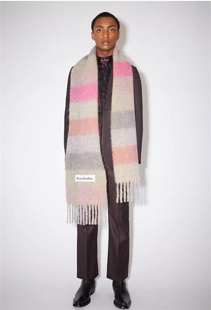 New Scarf Autumn and Winter Multicolor Thickened Plaid Scarf The Same Length Warm Shawl For Men and Women Scarves