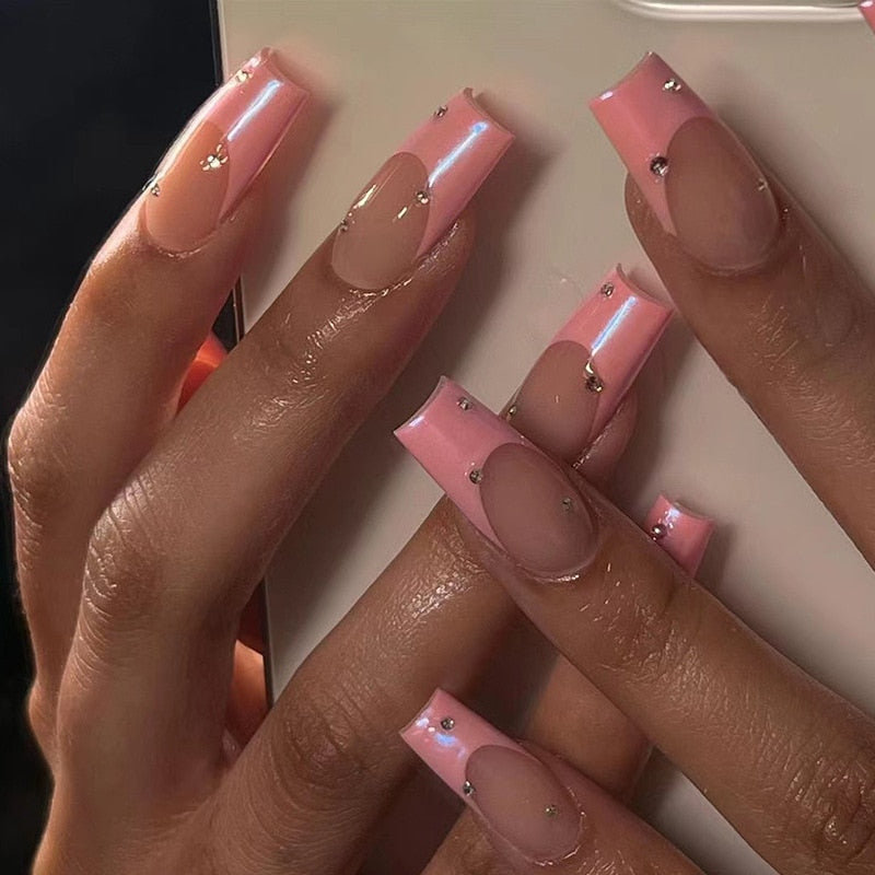 Fake Nails Heart Pattern Full Cover Fake Nails DIY Glue Press On Nails Nail Supplies For Professionals