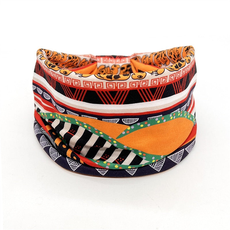 New African Pattern Print Headband for Women Twist Style Hair Band Ladies Salon Make Up Head Wrap Headwear Turban Girls Accessor 16