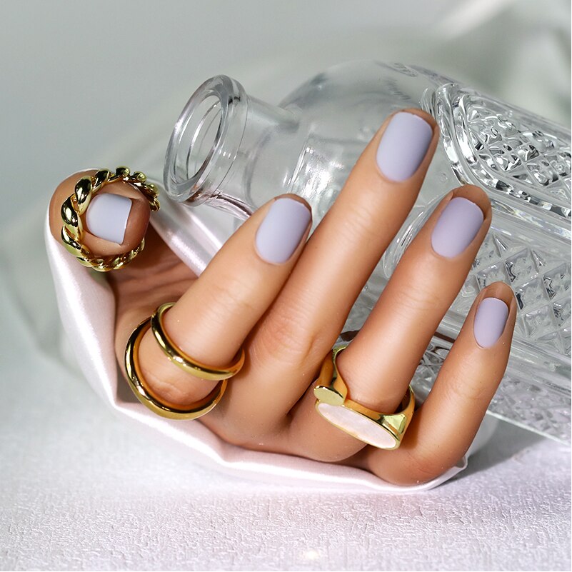 Navolution 24Pcs/Set DIY Manicure Wearable Fake Nails press on Detachable Finished Fingernails Ballet Square Head Almond Short