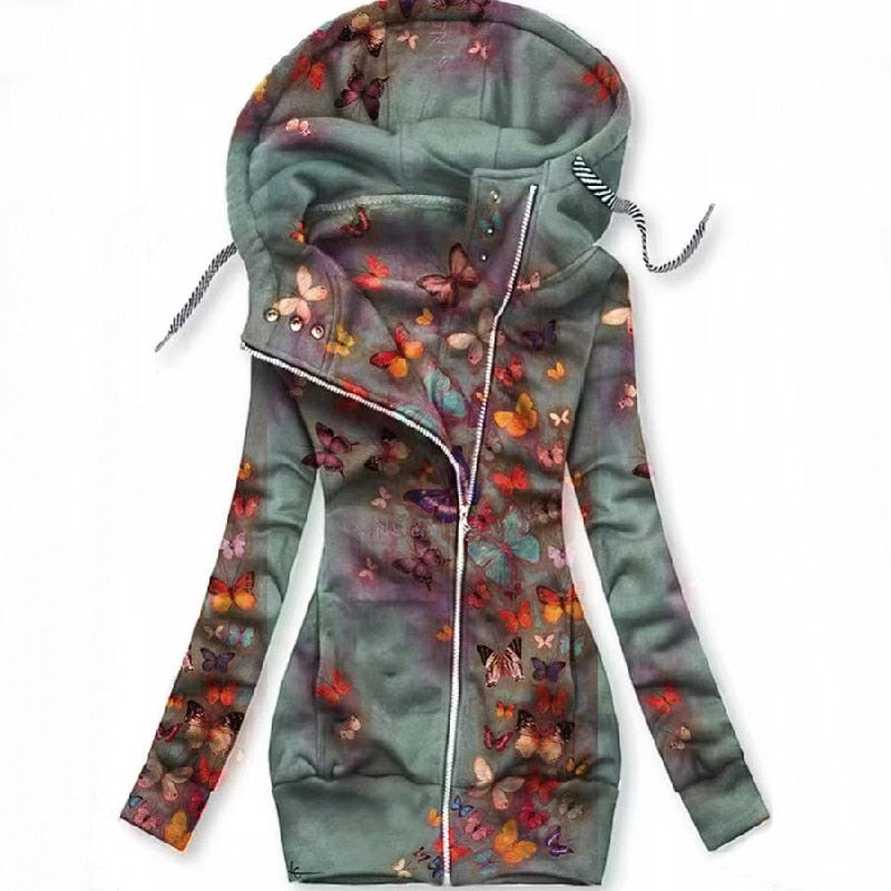 Autumn Winter Woman Sweatshirt Fleece Hooded Zipper Hoodies Female Casual Woman Cardigan Clothes for Teens 1