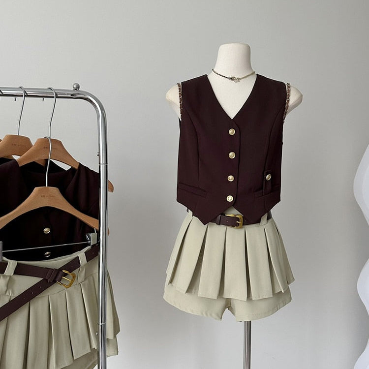 Women Two Piece Set Suit Off Shoulder Crop Top T-Shirt and A-Line Pleated Mini Skirt Shorts Y2k Vintage Fashion Harajuku Summer