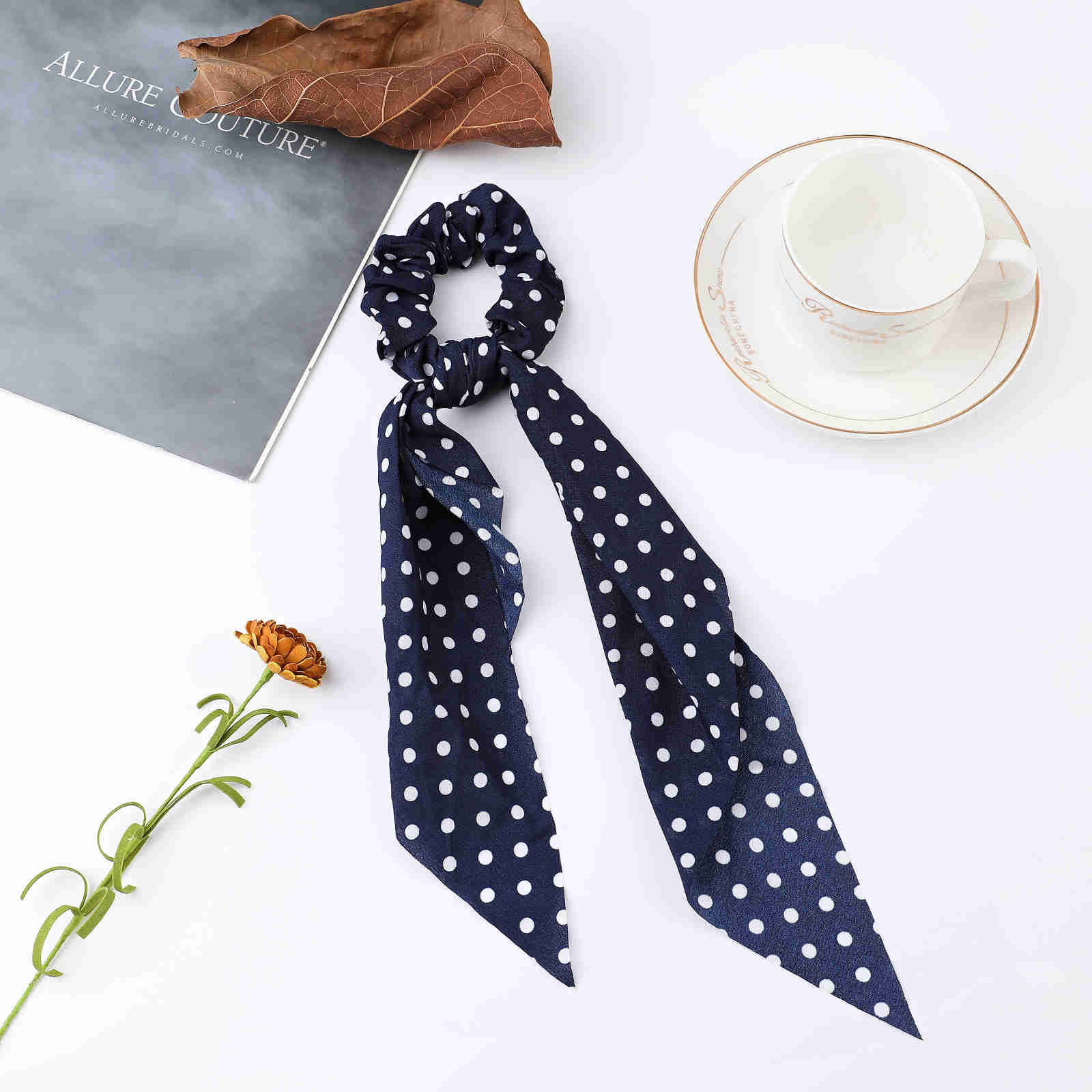 Fashion Print Chiffon Long Ribbon Scrunchies Women Girls Ponytail Scarf Elastic Hair Bands Ties Hair Accessories Wholesale 11