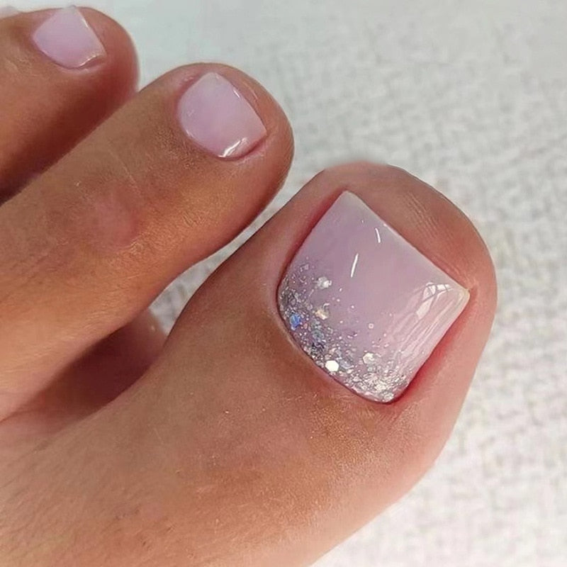 Press On Toenails Summer False Toenails For girls Cute Nail for Foot Artificial Nail tips Full Cover Nails feet False Nails T 36 1
