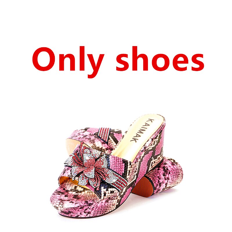 Italian Design Shoe Bag Set Women Summer Thick Bottom -Suitable for Wedding Party Size 37 to Size 44 10