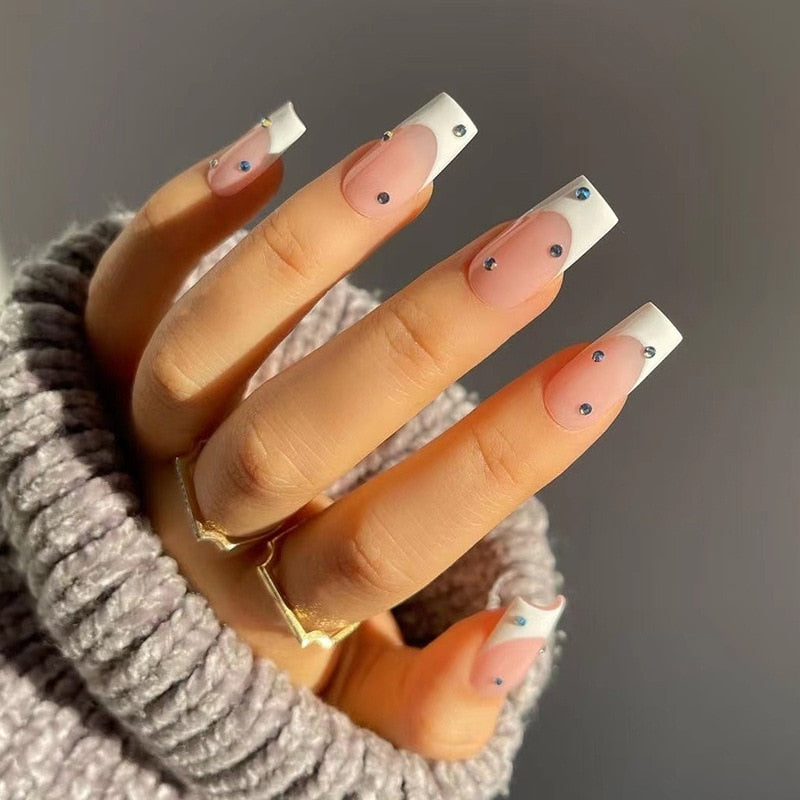 Fake Nails Heart Pattern Full Cover Fake Nails DIY Glue Press On Nails Nail Supplies For Professionals