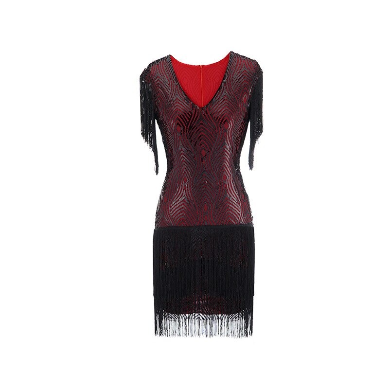 Summer Dress For Women 1920s Vintage Flapper Great Gatsby Fringe Beaded Dresses Prom Cocktail Prom Sequin Tassels Size S-3XL Black And Red