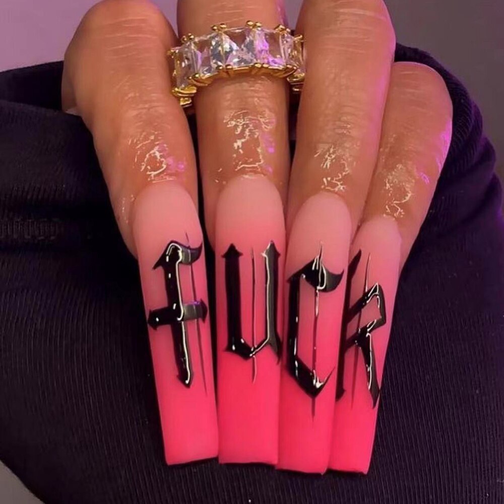 41Style Diamond Stiletto Coffin Long Nail Europe America Handwork Customization Cosplay Party Full Cover Fake Nails Woman Gift 40