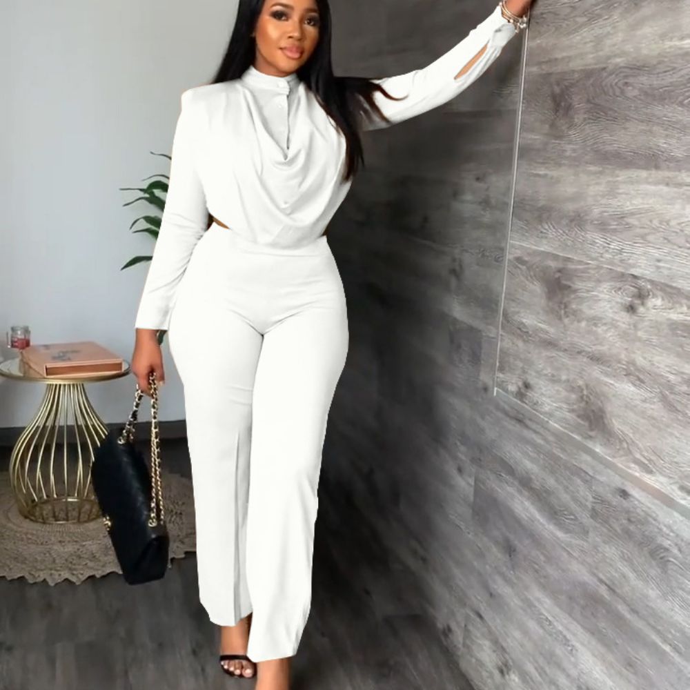 Elegant Fall Two Piece Sets Women Outfits Crop Top Office Lady Suits Plus Size Clothing 2 Piece Loungewear for Women