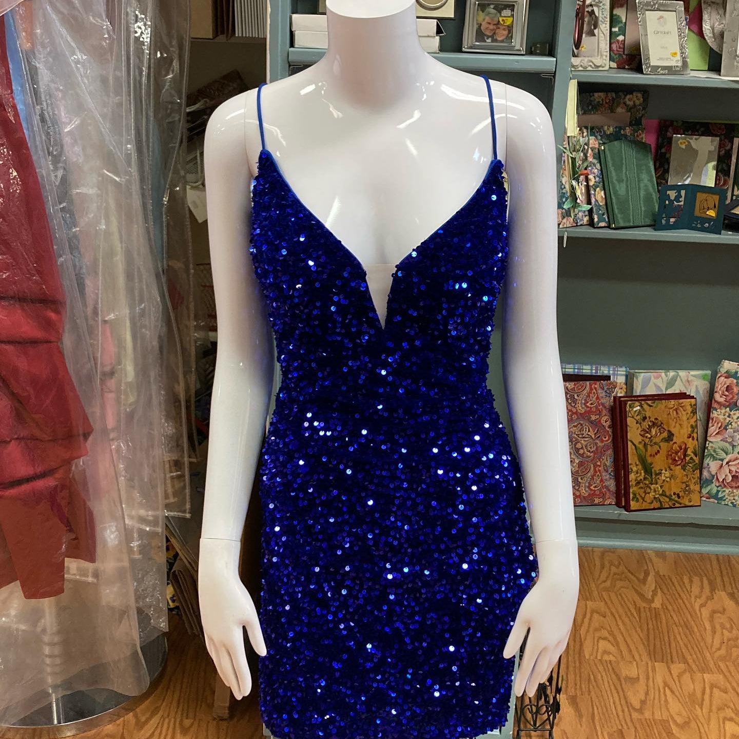 Sequin Velvet Cocktail NYE Dress Sexy Lady Short Formal Event Homecoming Party Gown Club Night Hoco Gala Interview Red Blue Blue