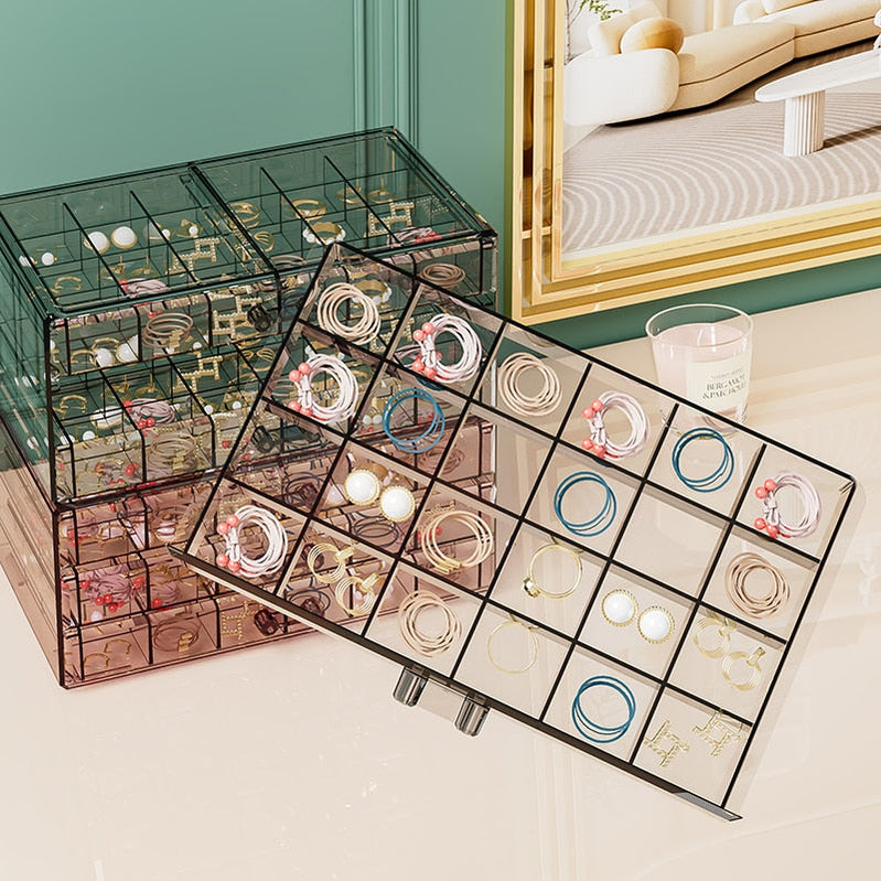 Large capacity, multiple combinations, nail jewelrystorage box, transparent multi-layer nail box, classified drawer, jewelry box