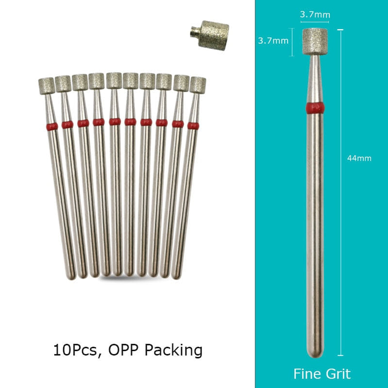 HYTOOS 10pcs/Set Nail Drill Bits Diamond Cutters for Manicure Cuticle Burr Milling Cutter for Pedicure Nails Accessories Tools B0404D-F(D)
