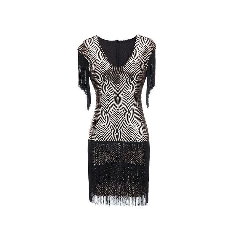 Summer Dress For Women 1920s Vintage Flapper Great Gatsby Fringe Beaded Dresses Prom Cocktail Prom Sequin Tassels Size S-3XL