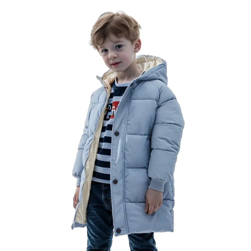 1-12Y Girls Boys Down Jacket Long Thick Parkas Hooded Children Warm Coats Winter Clothes For Baby Padded Snowsuit