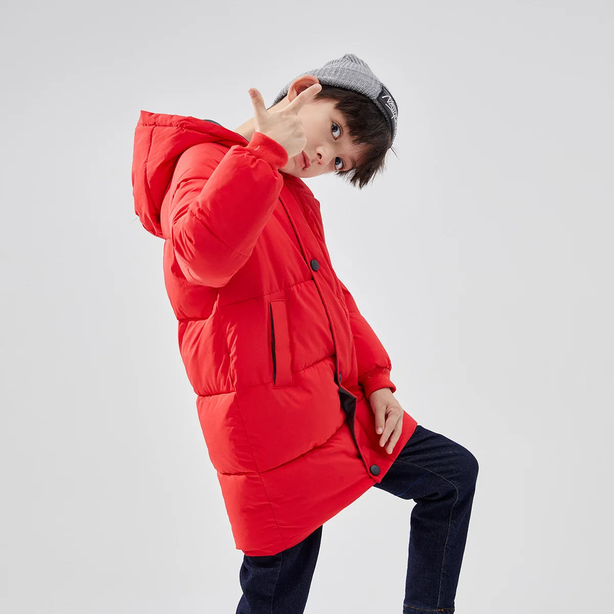 1-12Y Winter Kids Down Waterproof Jacket Boys Girls Solid Warm Parka Coat Cold Protection Hooded Cotton Windbreaker Outerwear