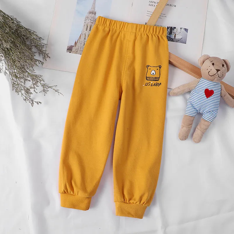1-5 Years Cotton Children Pants Baby Boys Girls Leisure Sport Pants Kids Trousers Toddler Sweatpants yellow