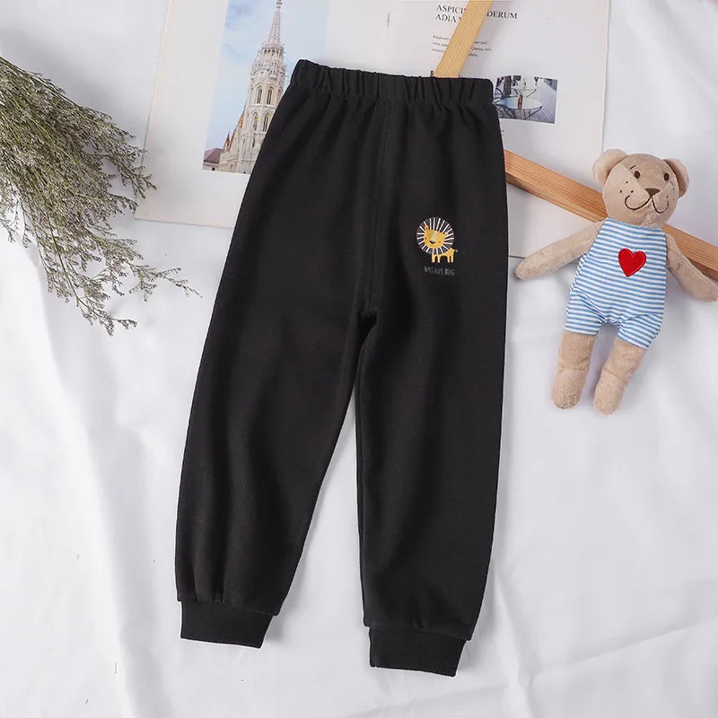 1-5 Years Cotton Children Pants Baby Boys Girls Leisure Sport Pants Kids Trousers Toddler Sweatpants black