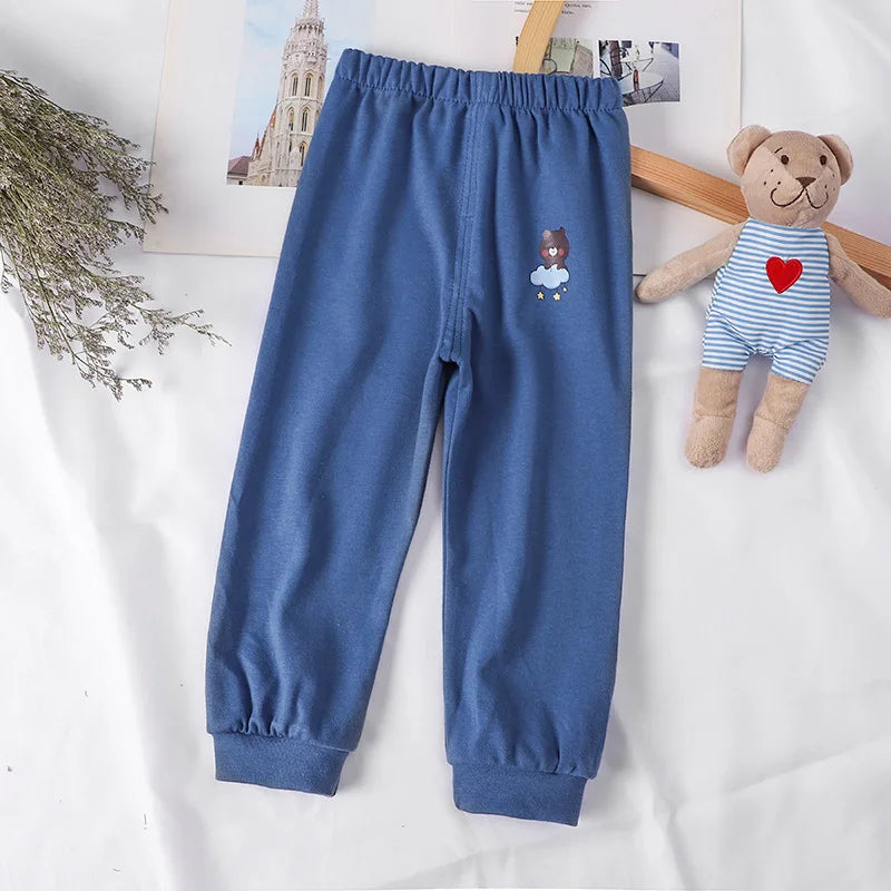 1-5 Years Cotton Children Pants Baby Boys Girls Leisure Sport Pants Kids Trousers Toddler Sweatpants dark blue
