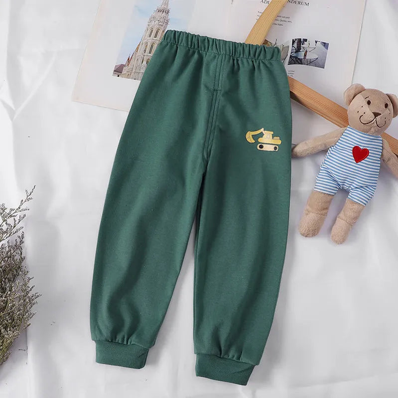 1-5 Years Cotton Children Pants Baby Boys Girls Leisure Sport Pants Kids Trousers Toddler Sweatpants green
