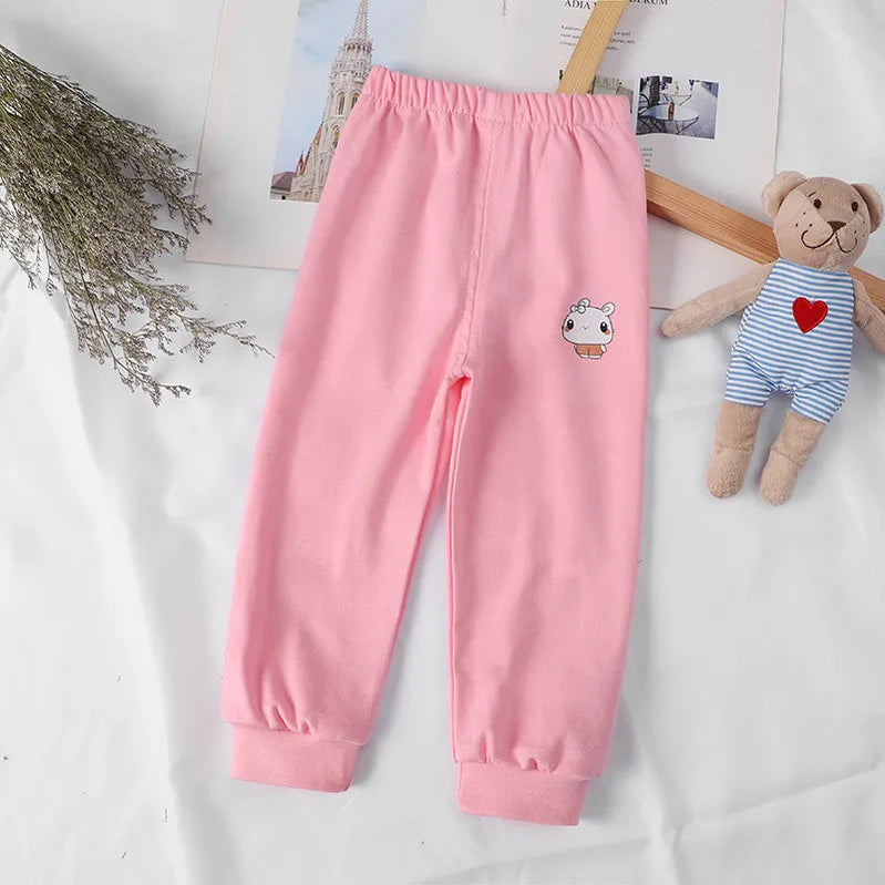 1-5 Years Cotton Children Pants Baby Boys Girls Leisure Sport Pants Kids Trousers Toddler Sweatpants pink