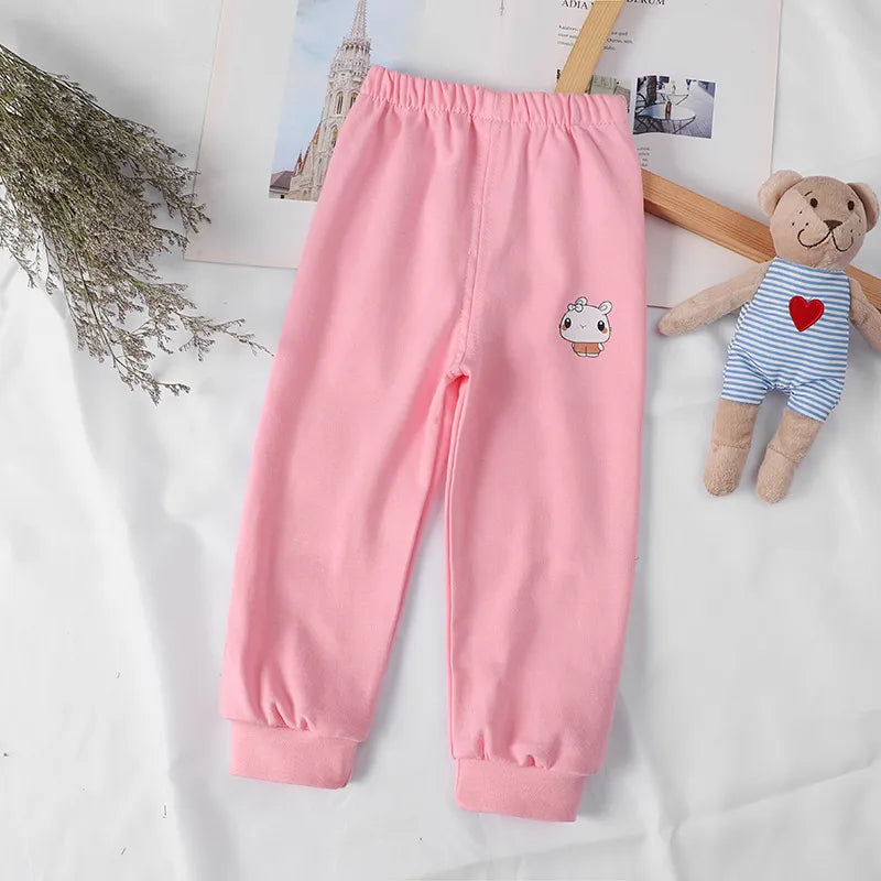 1-5 Years Cotton Children Pants Baby Boys Girls Leisure Sport Pants Kids Trousers Toddler Sweatpants pink