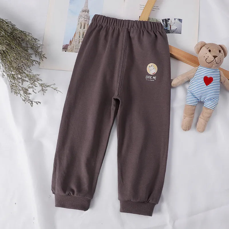 1-5 Years Cotton Children Pants Baby Boys Girls Leisure Sport Pants Kids Trousers Toddler Sweatpants coffee