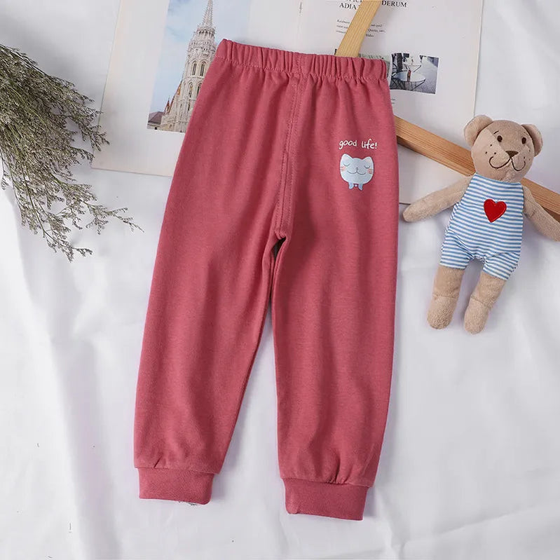 1-5 Years Cotton Children Pants Baby Boys Girls Leisure Sport Pants Kids Trousers Toddler Sweatpants wine red