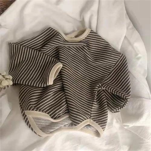1-8T Cotton Children's Clothing Long Sleeve T-shirts Striped Baby Boy Girl Tops Casual Kids T-shirt Autumn Spring Tee T-shirt 2