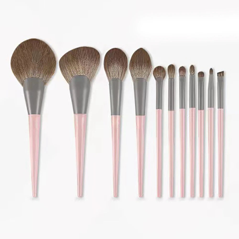 13pcs Makeup Brushes Cosmetic Full Set 3 Colors Soft Hair Female Make Up Tools Foundation Brush Eyeshadow Complete Kit 11pcs pink