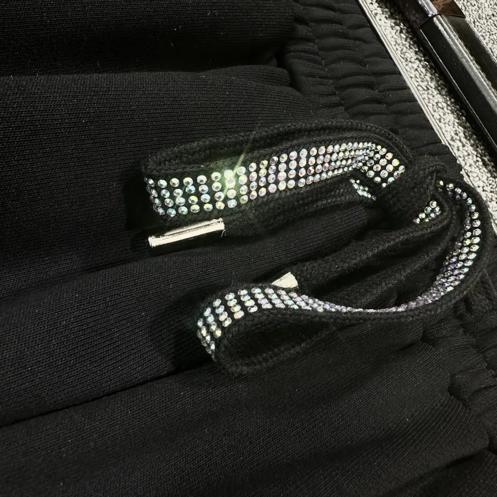 150KG Plus Size Brand Y2k Pants Women Men Rhinestone Graphic Big Size Pencil Pants Summer Luxury Baggy Joggers Women Outfits