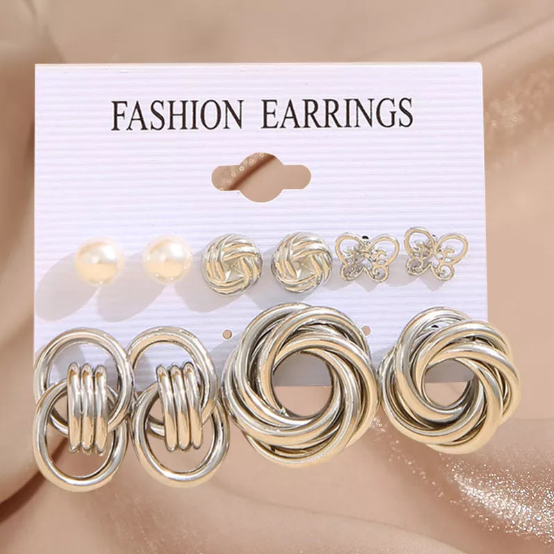 17KM Pearl Twist Hoop Earrings Set Butterfly Acrylic Dangle Earrings for Women Metal Hollow Gold Plated Earring Cartoon Jewelry No.52 CS534330125