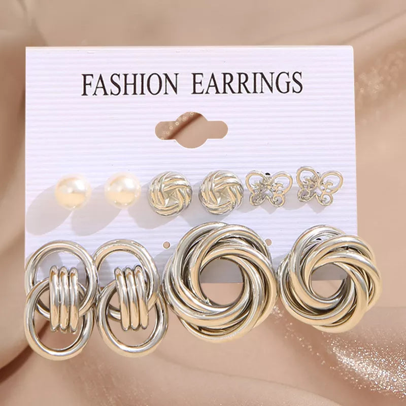 17KM Pearl Twist Hoop Earrings Set Butterfly Acrylic Dangle Earrings for Women Metal Hollow Gold Plated Earring Cartoon Jewelry No.52 CS534330125