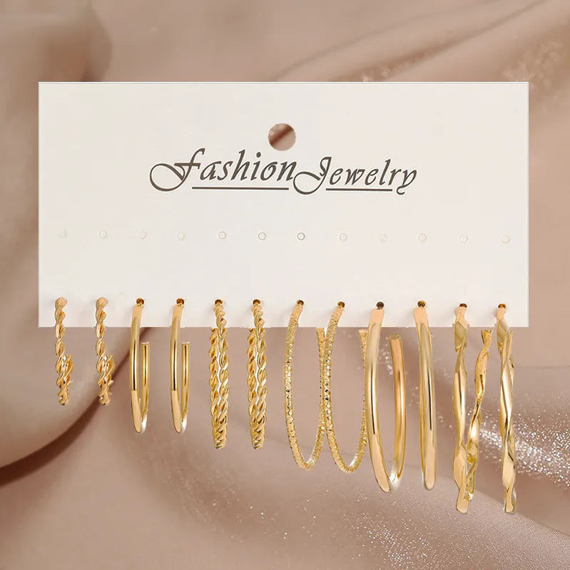 17KM Pearl Twist Hoop Earrings Set Butterfly Acrylic Dangle Earrings for Women Metal Hollow Gold Plated Earring Cartoon Jewelry No.29 CS5614701