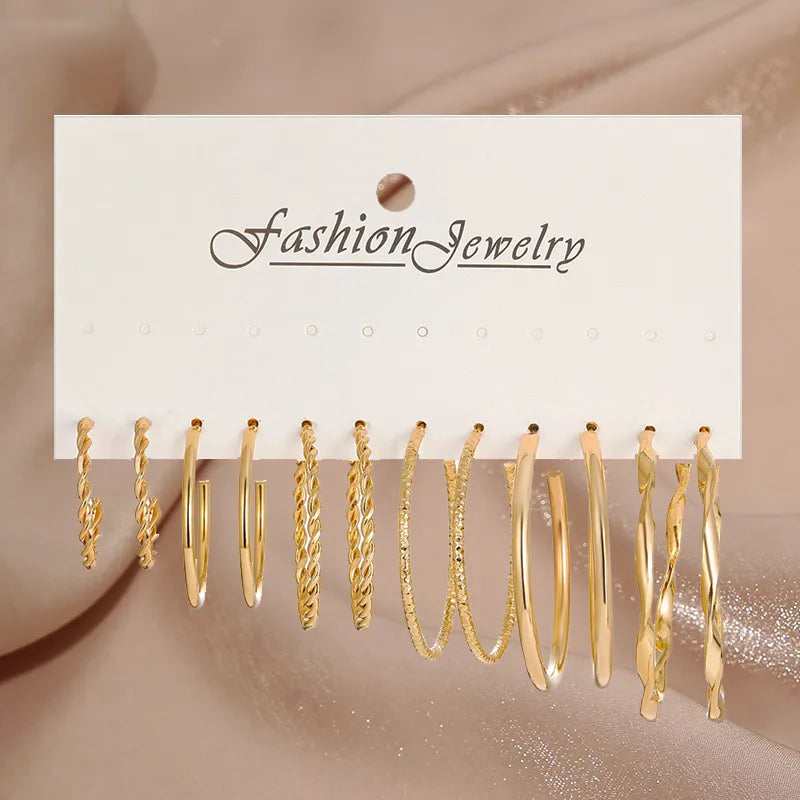 17KM Pearl Twist Hoop Earrings Set Butterfly Acrylic Dangle Earrings for Women Metal Hollow Gold Plated Earring Cartoon Jewelry No.29 CS5614701